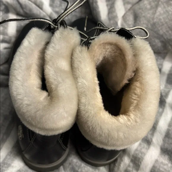 Timberland Women's Black & White High Top Leather Winter Boots - Picture 5 of 11